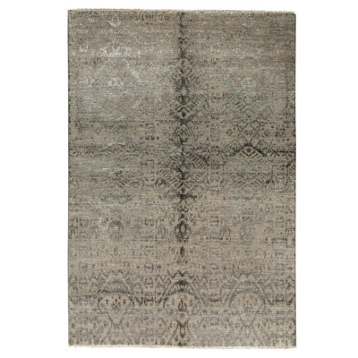 Tapis rectangulaire en laine noué à la main