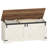 42.9" Storage Chest, Large Storage Trunk with 2 Hinges, Farmhouse Wooden Box Bench, Lift-Top Organizer Chest, Entryway Trunk for Bedroom, Living Room, White and Brown-1928021761-1928021763