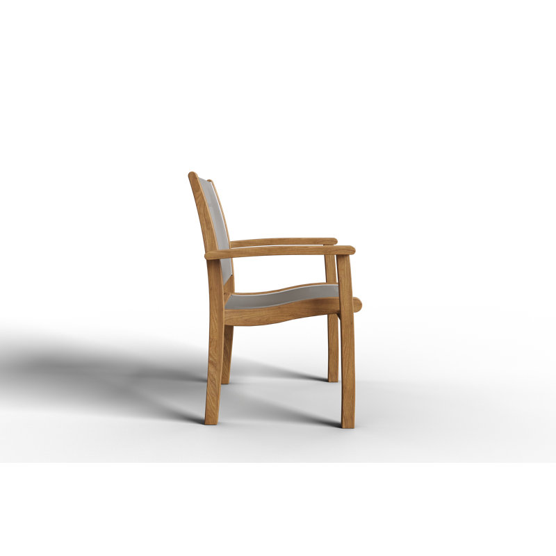Outdoor Dining Armchair, Taupe/Natural