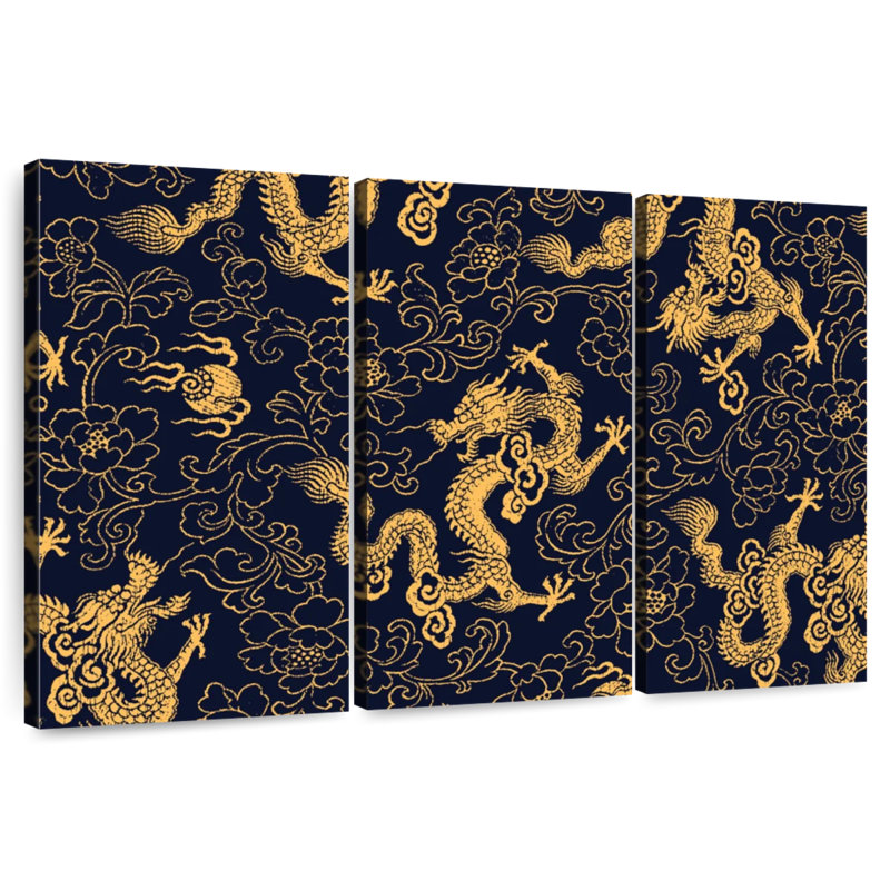 Kerner Oriental Dragons Pattern, 20" H x 33" W