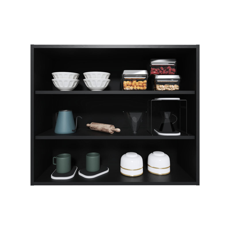 Armoire murale avec rangement ouvert, Noir