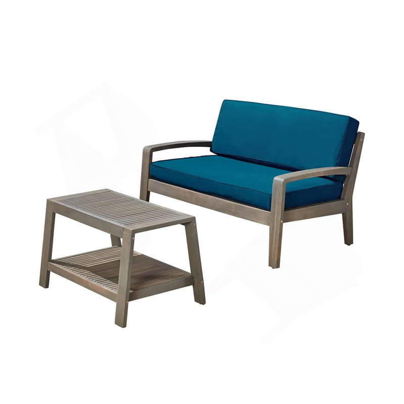 gray outdoor loveseat+coffie table