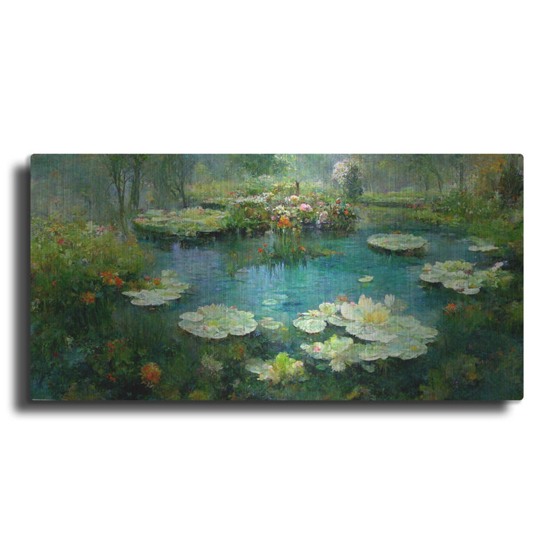 «Pond Lilies», art mural en métal, H 12 po x l 24 po