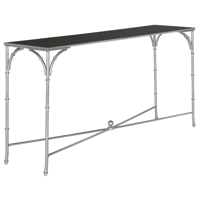 Prudence 160cm Glass Top Console Table, Silver