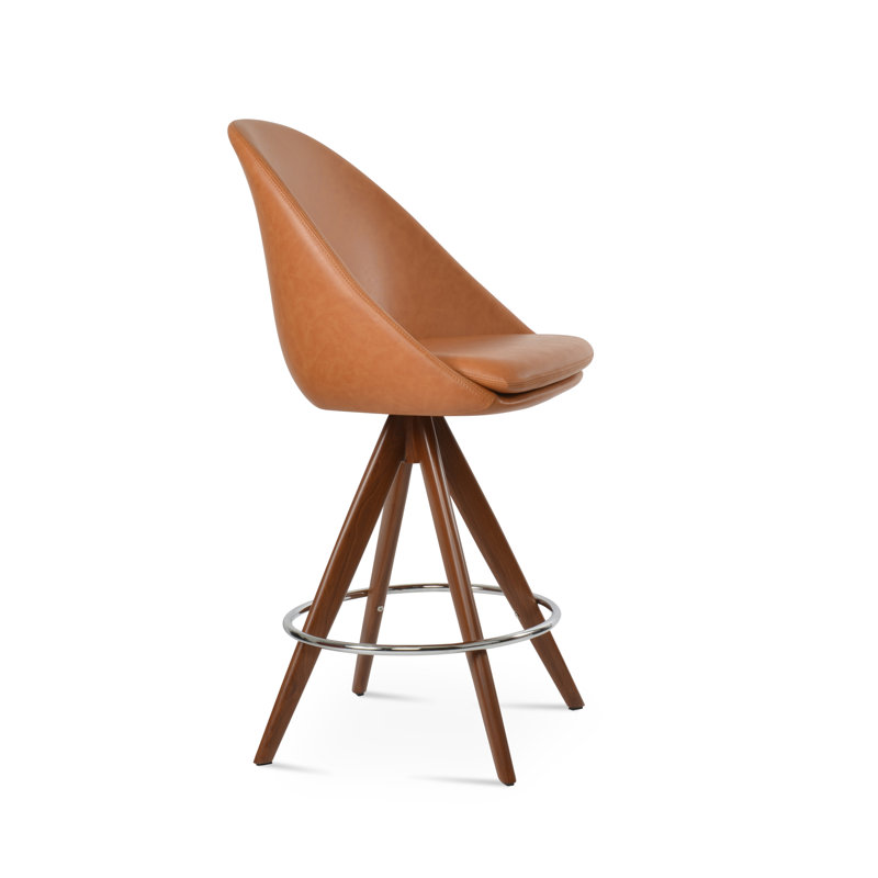 Tabouret pivotant Avanos Pyramid, Brun, Bar Stool (29.5” Seat Height), Red