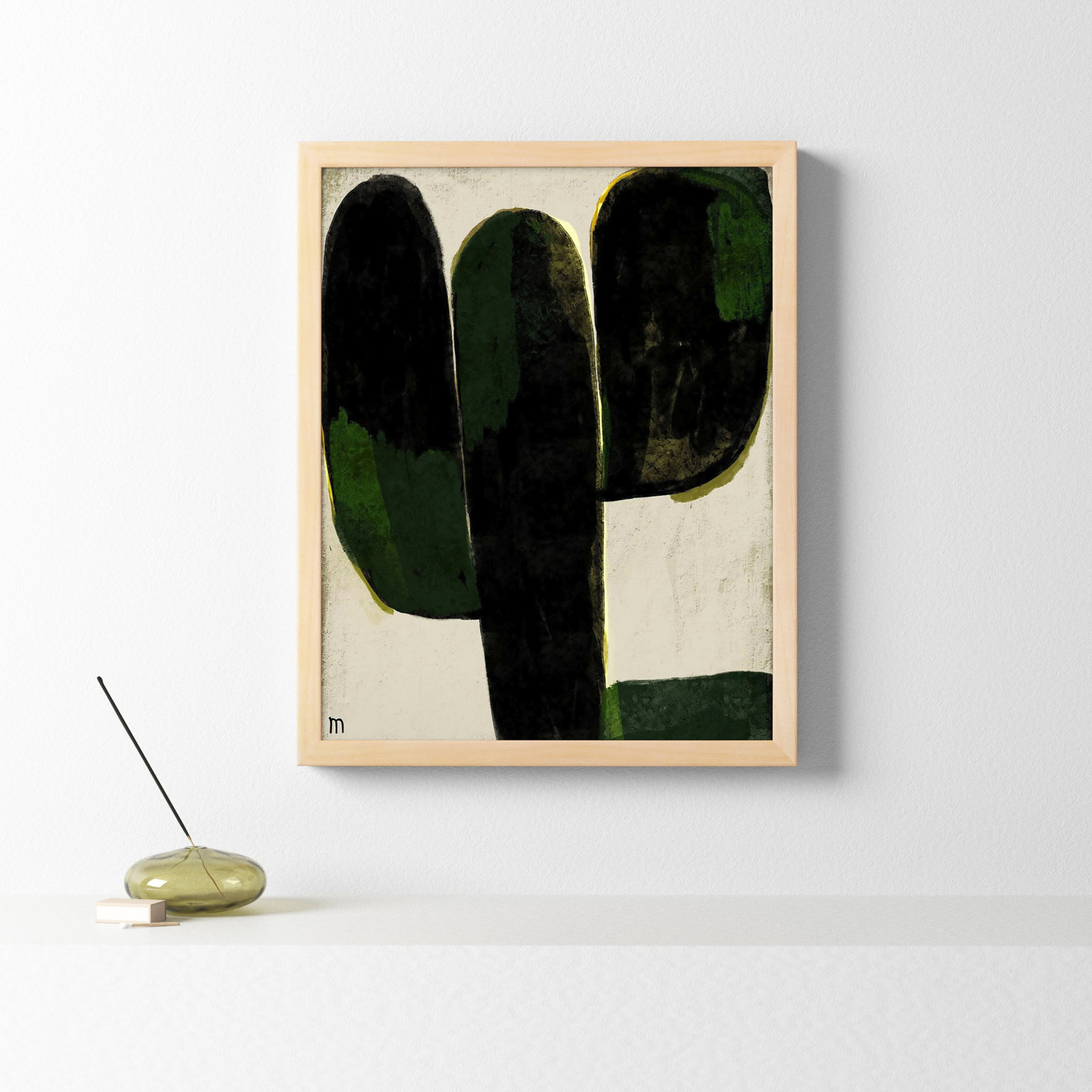 Succulent #1 by StudioM, 25" H x 20" W x 1.25" D, Brown