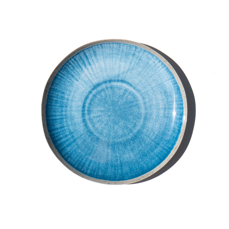 Assiette à salade en mélamine Coastal Reactive NewWave - bleu - 8,5 po - ensemble de 6, Bleu / blanc
