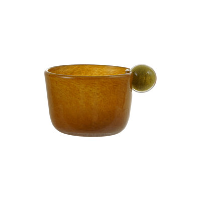 Artisan Soda Lime Glass Bowl with Ball Accent