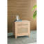 Table de chevet style bohémien Mid-Century 27,5 x 18 x 26 po, placage en bois de pin et insert de style canne