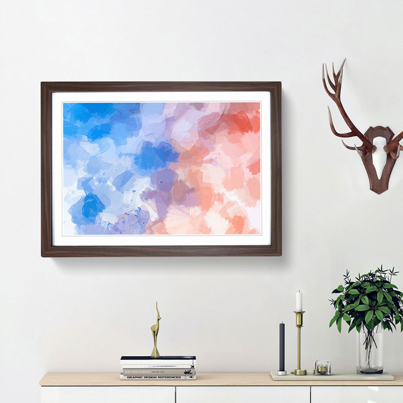 Taking Chances in Abstract - Wall Art, 27cm H x 36cm W x 2cm D, Walnut Single Picture Frame Wood