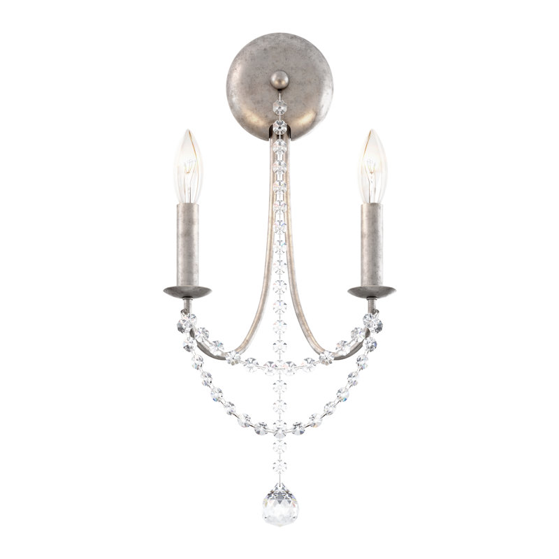 Verdana 2 - Light Candle Wall Light, Antique Silver