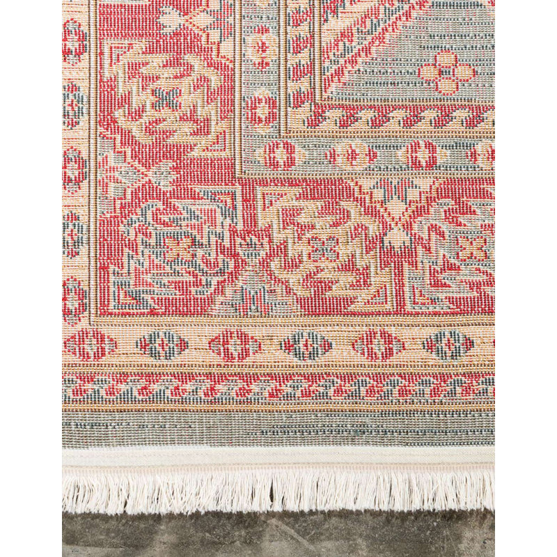 Tapis oriental bleu clair Eesi, Rectangle 4 pi 1 po x 6 pi 1 po