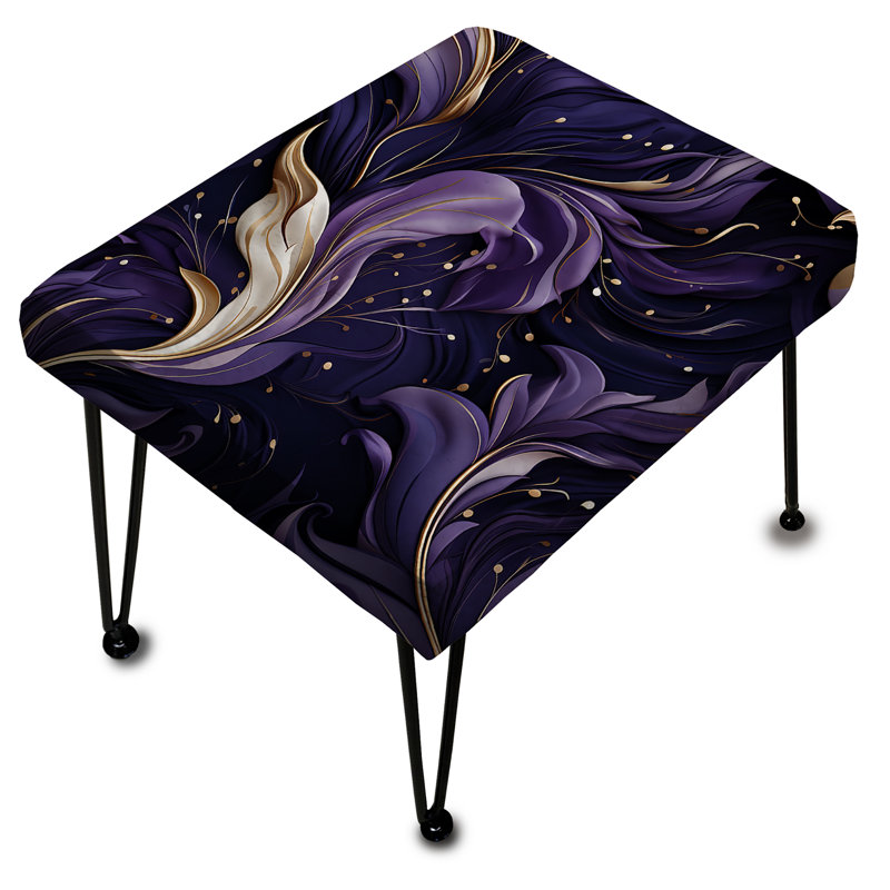 Repose-pieds rectangulaire mauve foncé Deep Wave
