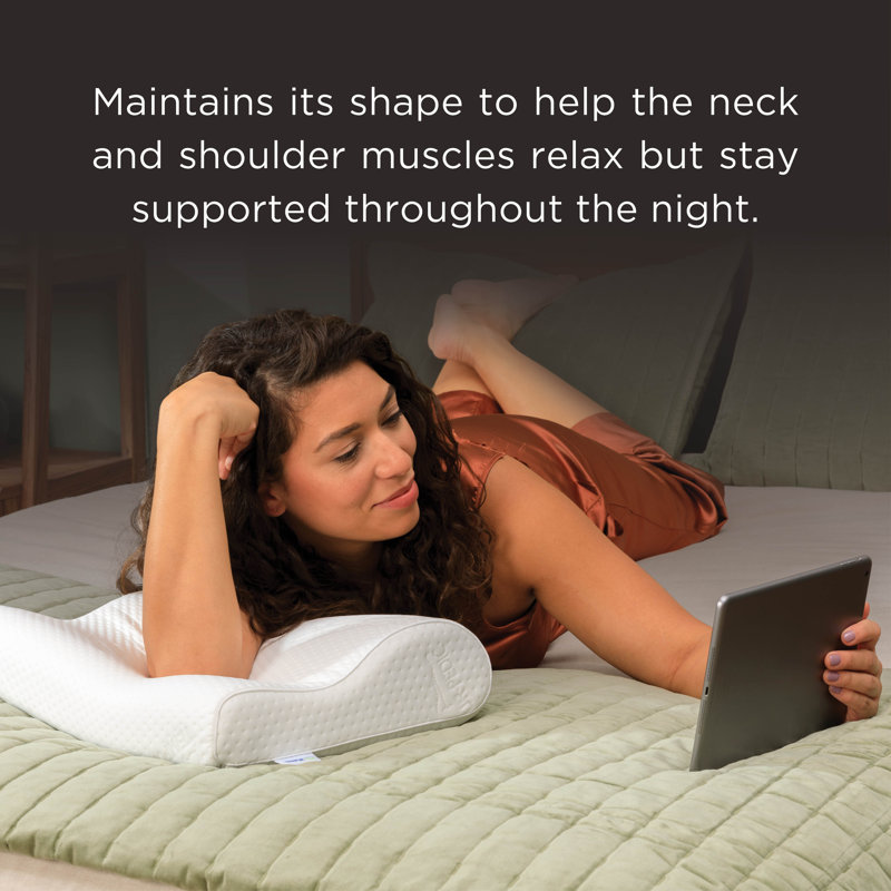 Tempur-Ergo Neck Memory Foam Extra Firm Pillow, 2 Pack, Medium Profile