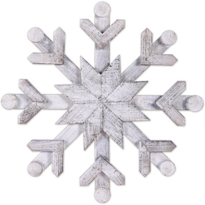 Christmas White Wood Snowflake 18"
