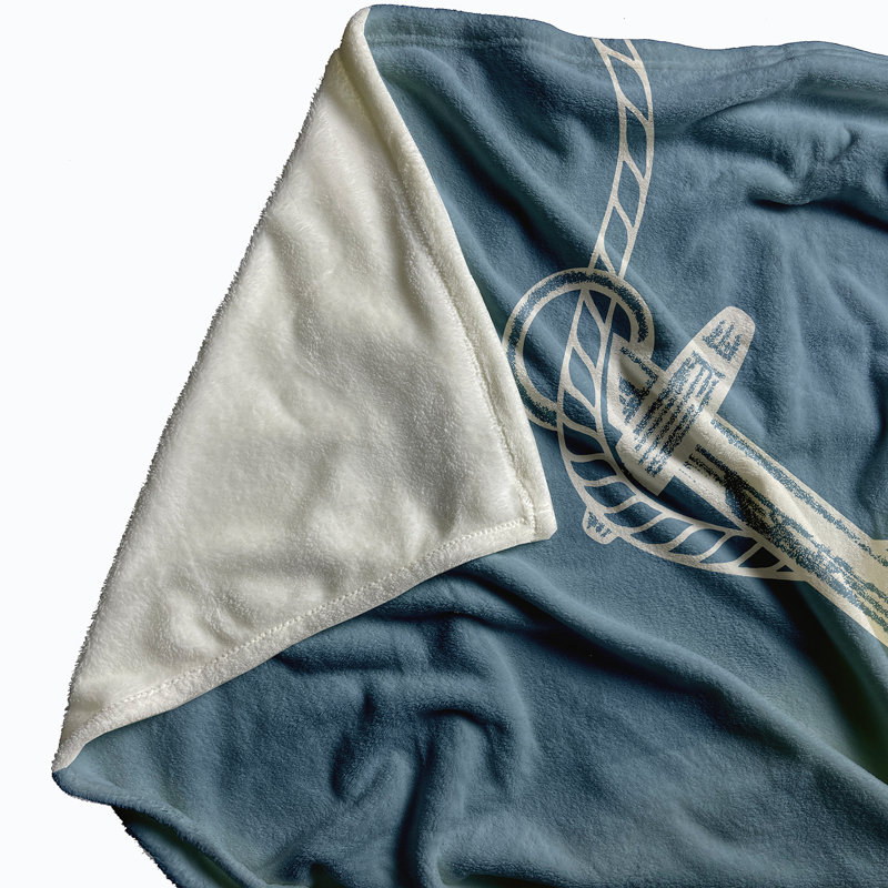 Nautical Nights Fleece Throw Blanket, 30" W x 40" L, Dusty Smoke