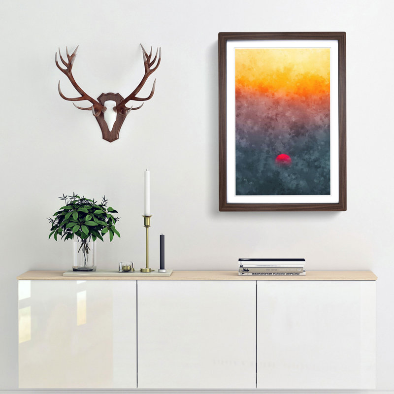 Sunset in Portugal - Framed Print, 63cm H x 45cm W x 2cm D, Walnut Framed