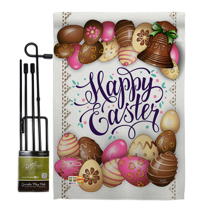 Ensemble de 2 drapeaux 2 pièces en polyester pour le printemps doux chocolat