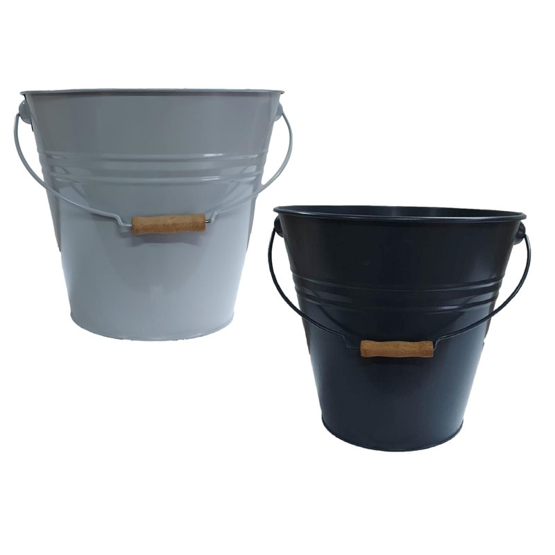 Gracie Oaks Decorative Bin, Light Gray//Dark Gray