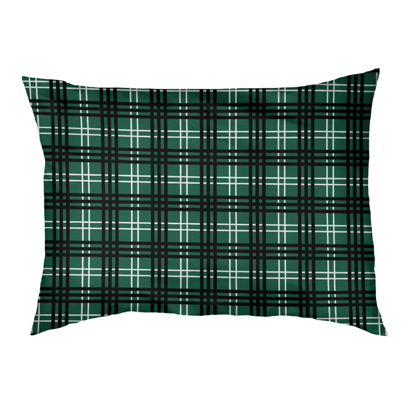 Coussin d’intérieur de luxe New York, Grand (l 40 po x p 30 po x H 5 po), Gray/Hunter Green/White