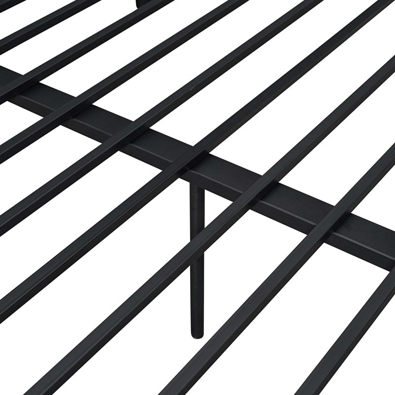 Full XL Over Queen Metal Bunk Bed, Noir