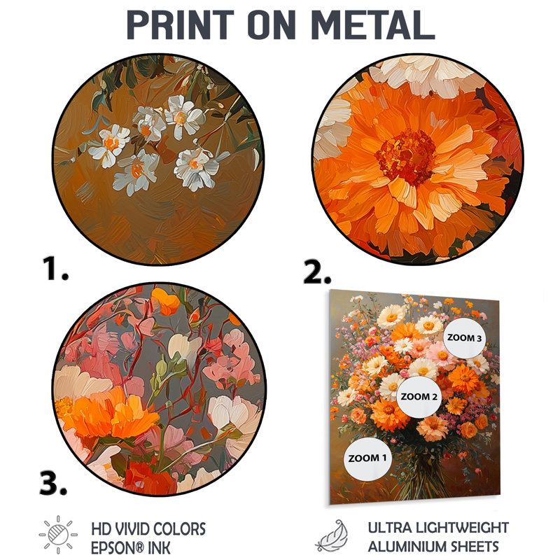 Kaeya - Assorted Bouquets Metal Wall Art, 20" H x 12" W