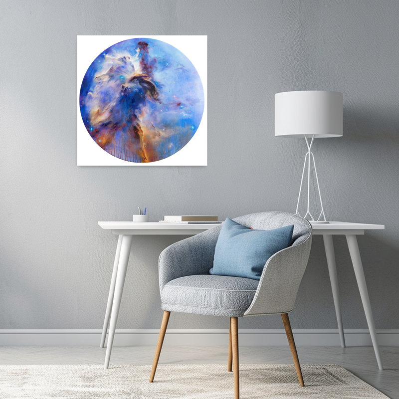 Art contemporain contemporain, paysage de cheval abstrait, H 24 po x l 24 po