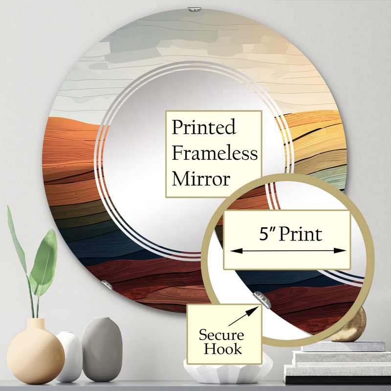 Ottava - Miroir mural moderne rond, 24 po x 24 po