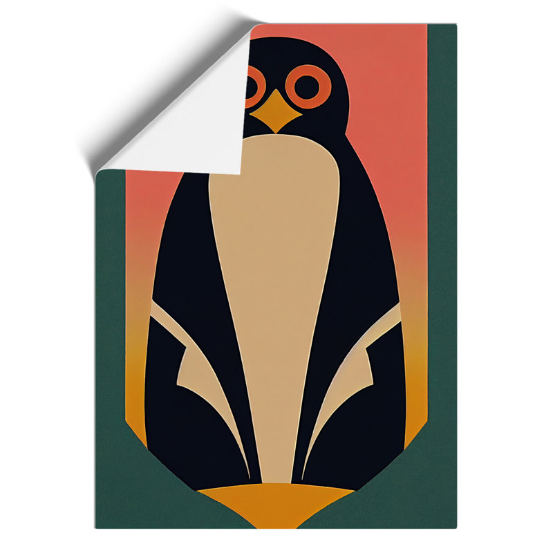 Penguin In Abstract No.5 - Wall Art, Paper, 29.7cm H x 21cm W x 3cm D, No Matte