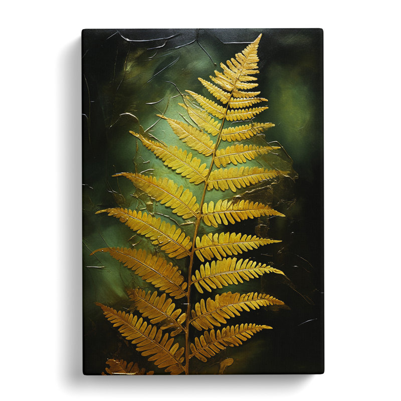 Fern Leaf Gestural No.2 - Wrapped Canvas, 76cm H x 50cm W x 3cm D