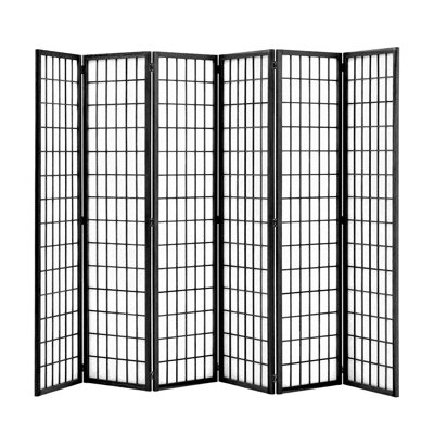 270 cm W x 180 cm H 6 - Panel Solid Wood Folding Room Divider