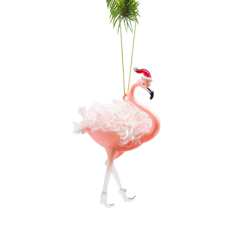Ornement suspendu en verre Ferruccia Flamingo