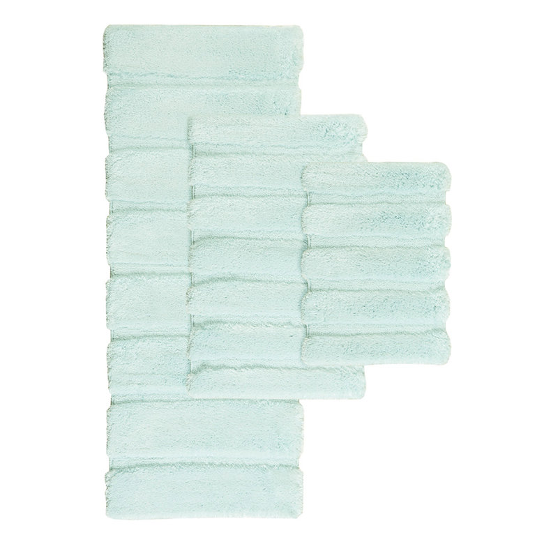 17X24" Bathroom Rug, 100% , Stripe Pattern, , Sheen, Fade & Stain , Non-Skid Base, Machine Washable Rug In , Macro-Spun Stripe, Quality, Soft And Lustrous, Backing, For A Peaceful Bath
