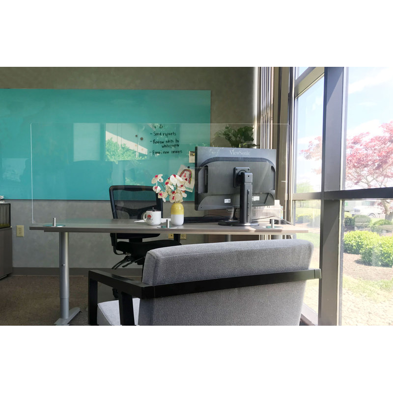 Panneau d'intimité pour bureau à 1 panneau Ghent, Transparent, H 24 po x l 42 po x P 5 po