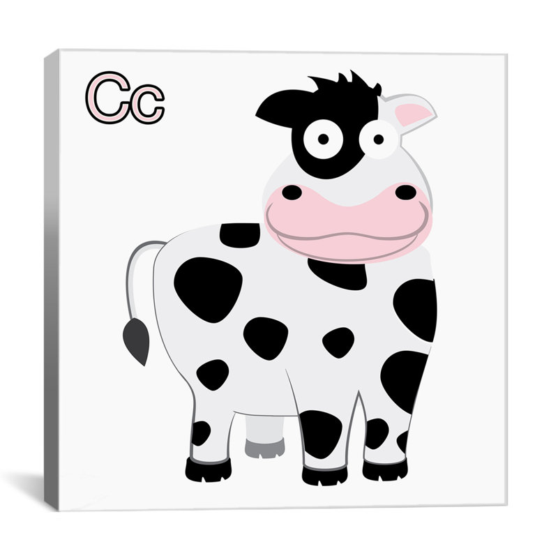 Nathan C is for Cow - reproduction sur toile, H 18 po x l 18 po x P 1,5 po