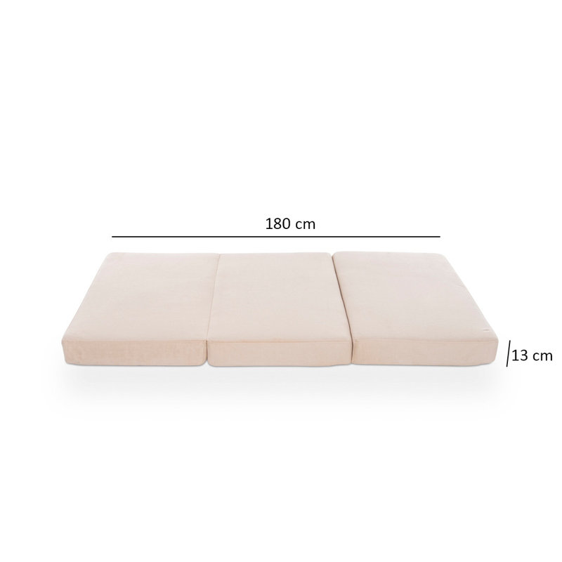 Repose-pieds rectangulaire de 35,4 po de largeur, 100 % polyester crème