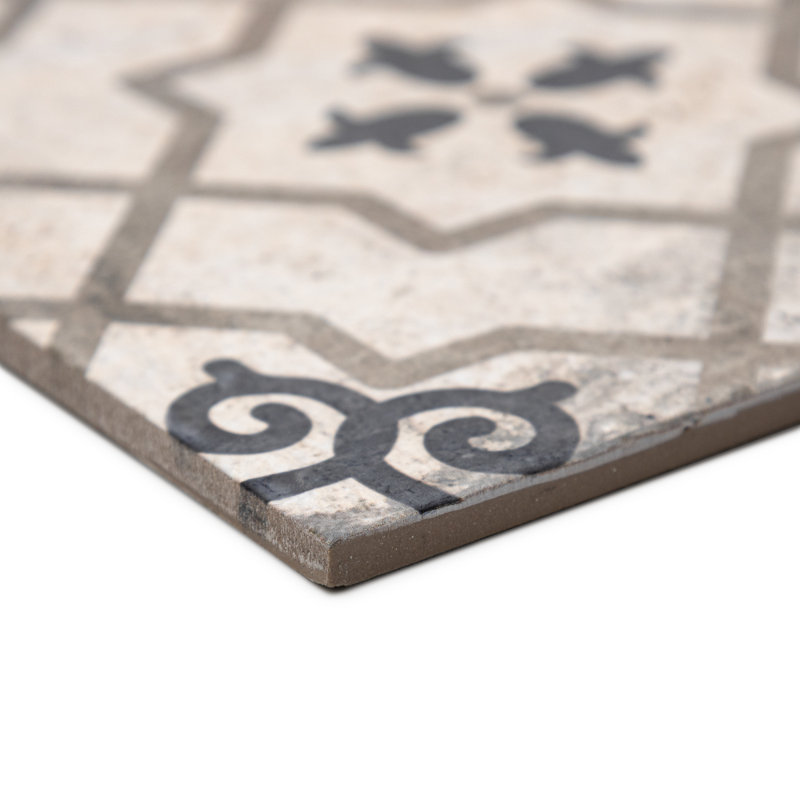 Carreau de porcelaine pour plancher et mur en porcelaine à motif géométrique 8 po x 8 po Carys