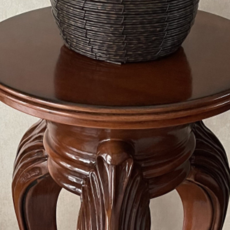 Solid Wood Table Carved Details Rounded Corners