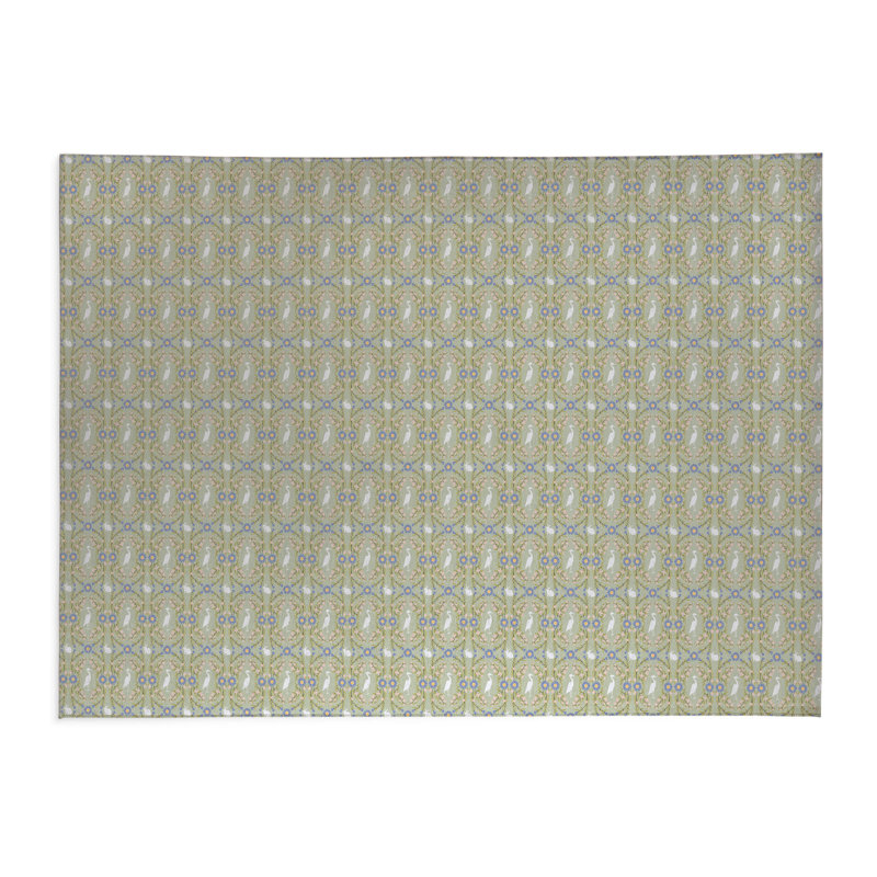 Storks & Bunnies Kids Play Mat, Rectangle 3' x 5', Sage