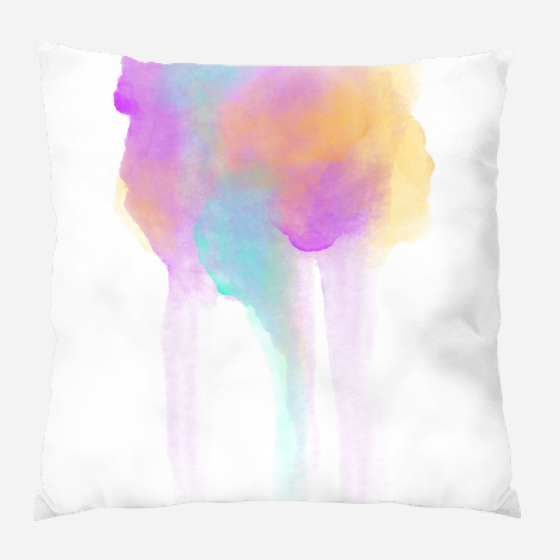 Coussin décoratif aquarelle Blevens, Microsuède, Intérieur