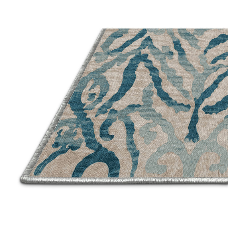 Machine Washable Beige Area Rug, Square 8'