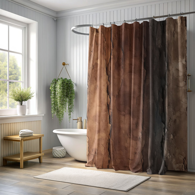 Lisseth Abstract Shower Curtain, 74"H x 71"W