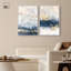 «Gilded Coastal Calm Blue Art», ensemble de 2 impressions sur toile par -896778130-896778140-896778112