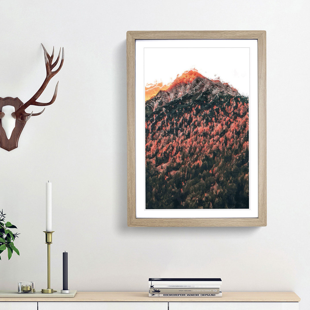 Forest Beneath the Mountain in Italy in Abstract - Picture Frame Graphic Art Print