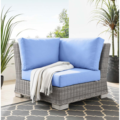 Modway Conway Outdoor Patio Wicker Rattan Corner Chair
