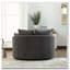56.3'' Wide Upholstered Round Accent Cuddle Chaise with Pillows-870188995