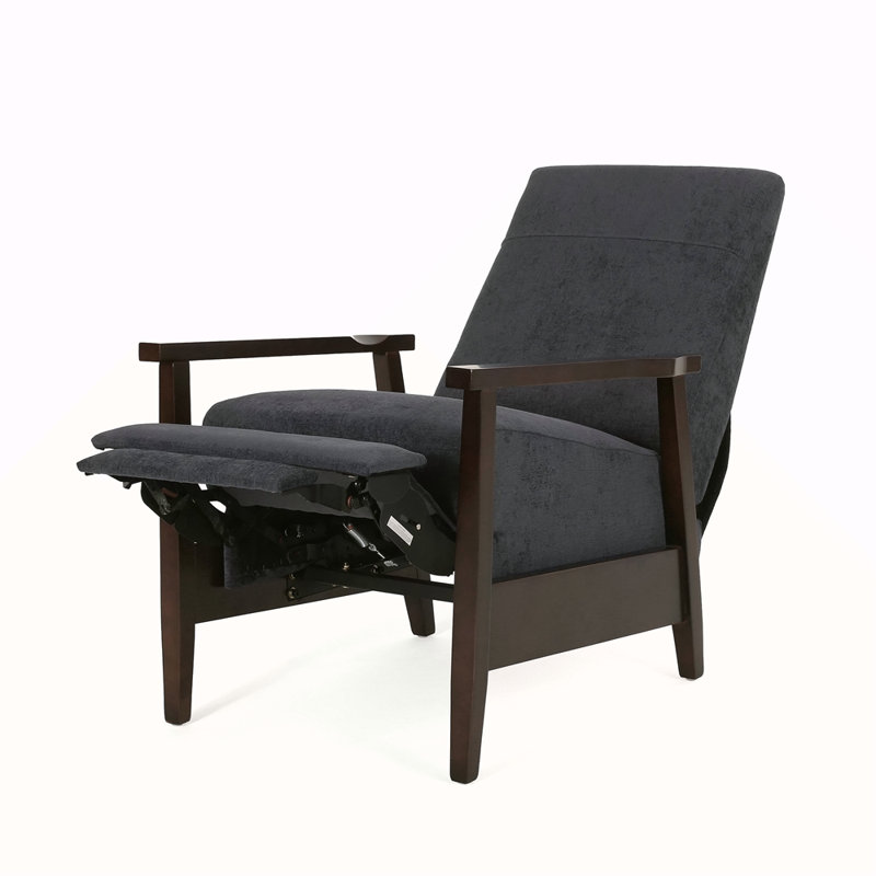 Fauteuil inclinable manuel manuel en bois de 24,75 po de largeur, Gris anthracite