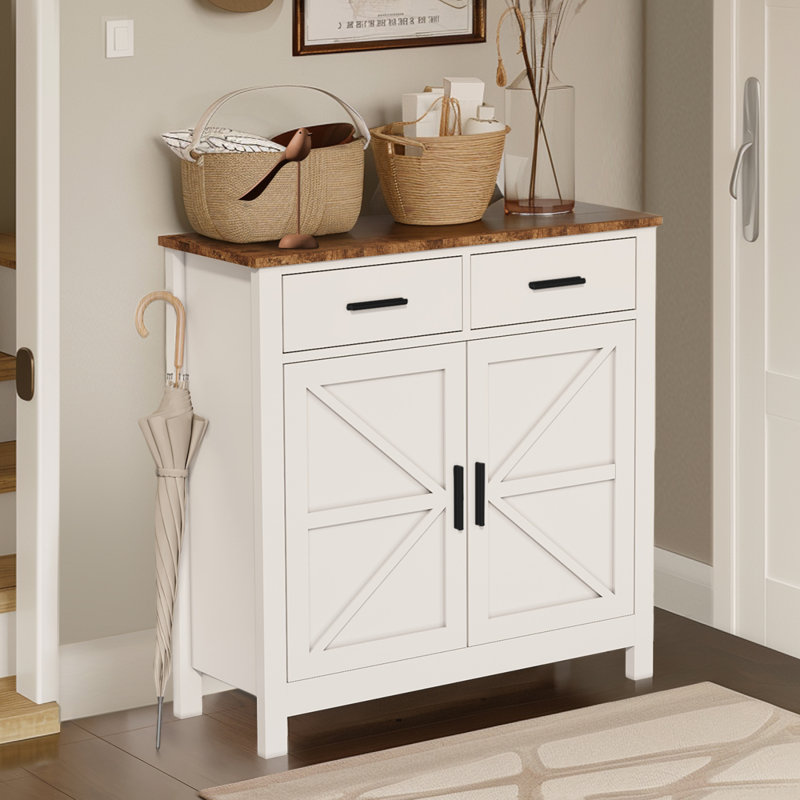 Kitchen Storage Cabinet, Modern Farmhouse Buffet Cabinet With Storage, Coffee Bar With 2 Drawers And 2 Doors, Floor Sideboard Buffet For Living Room, Dining Room, Bathroom