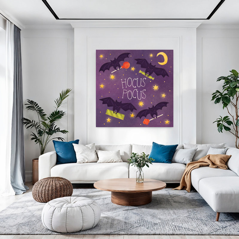 Contemporary Spooky Pals V With Bat Bats Art, 48" H x 48" W
