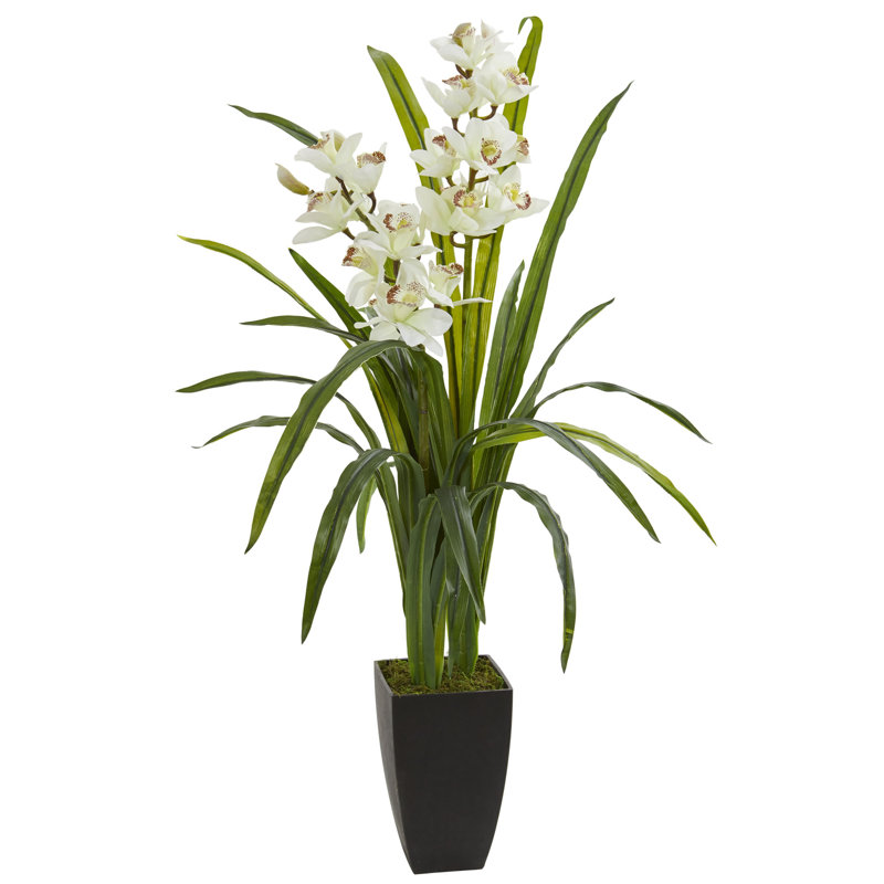 Arrangement floral orchidées artificielles en pot, H 39 po x l 17 po x P 17 po